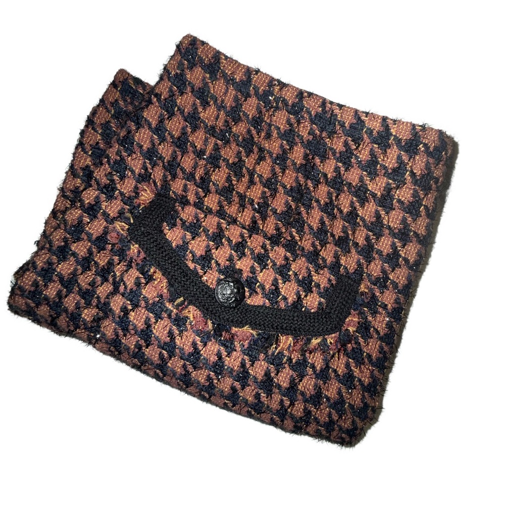 Veronica Beard Houndstooth Tweed Mini Skirt Brown Black Size 10 High Waist Lined - Picture 3 of 9